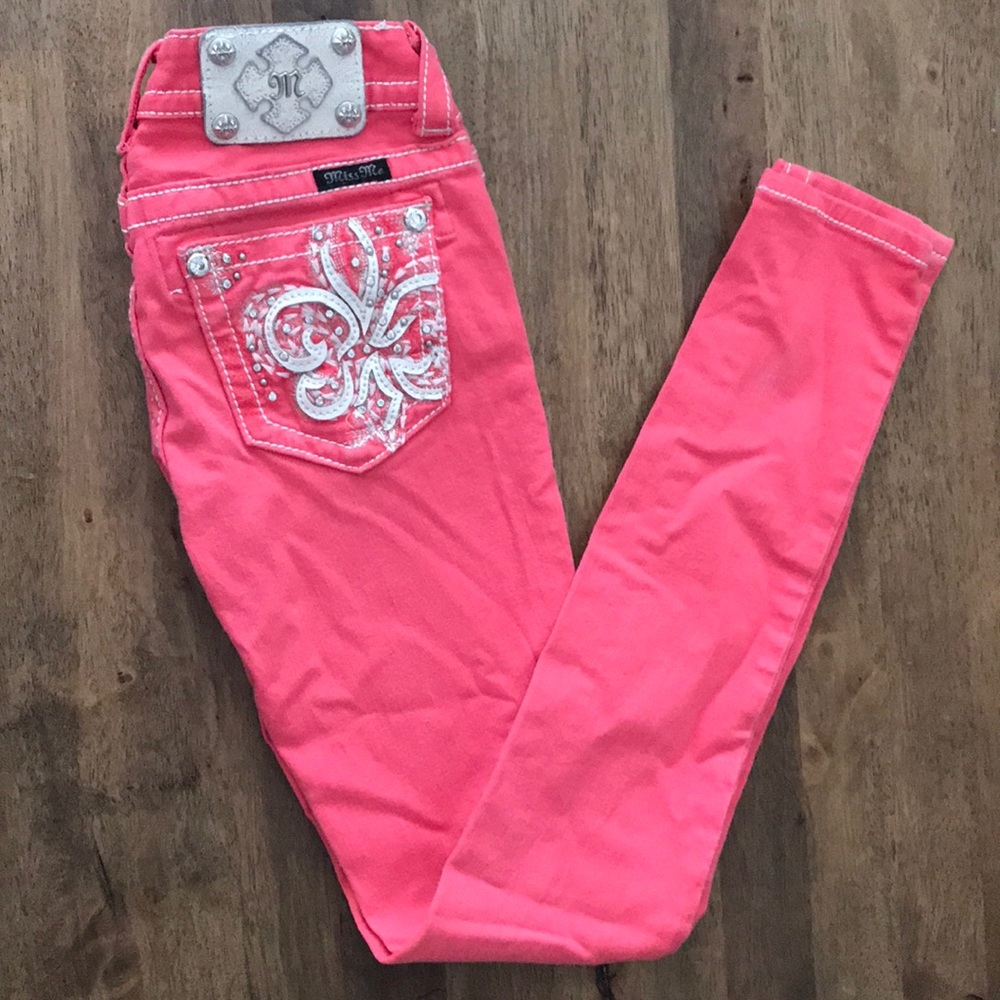 Pinkish coral skinny jeans